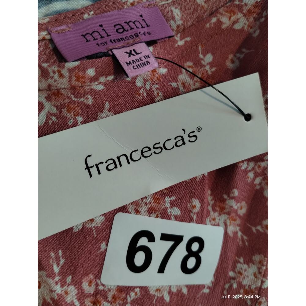 Mi Ami Francesca's size XL Floral Feminine Dainty  Romantic Open Back Mini Dress - Picture 9 of 10